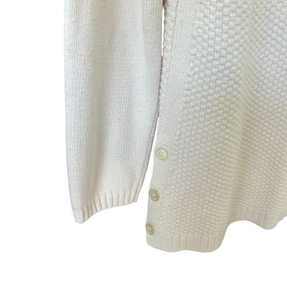 Talbots Women's Cream Textured Sabrina Cowl Neck Sweater Size Large - Picture 4 of 8